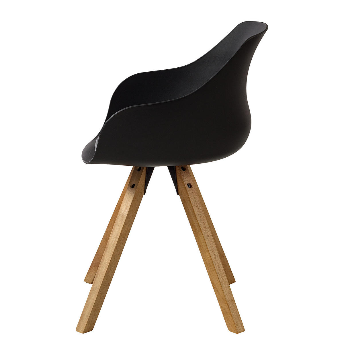 ARMLEHNENSTUHL - Schwarz, Holz/Kunststoff (57/81/53cm) - home24