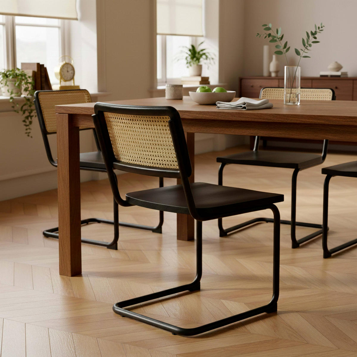 STUHL 2-tlg., Schwarz - Schwarz, Holzwerkstoff (48/79/55cm) - Oviala