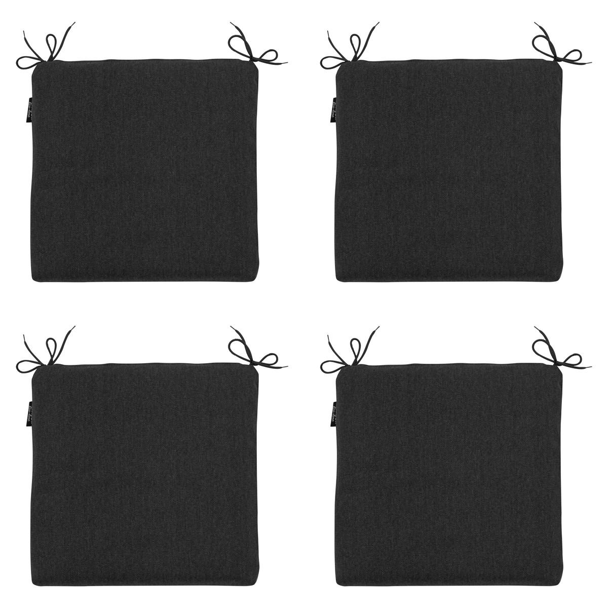 SITZKISSEN Canvas 40/40 cm 4er-Set - Schwarz, Textil (40/4/40cm) - Madison