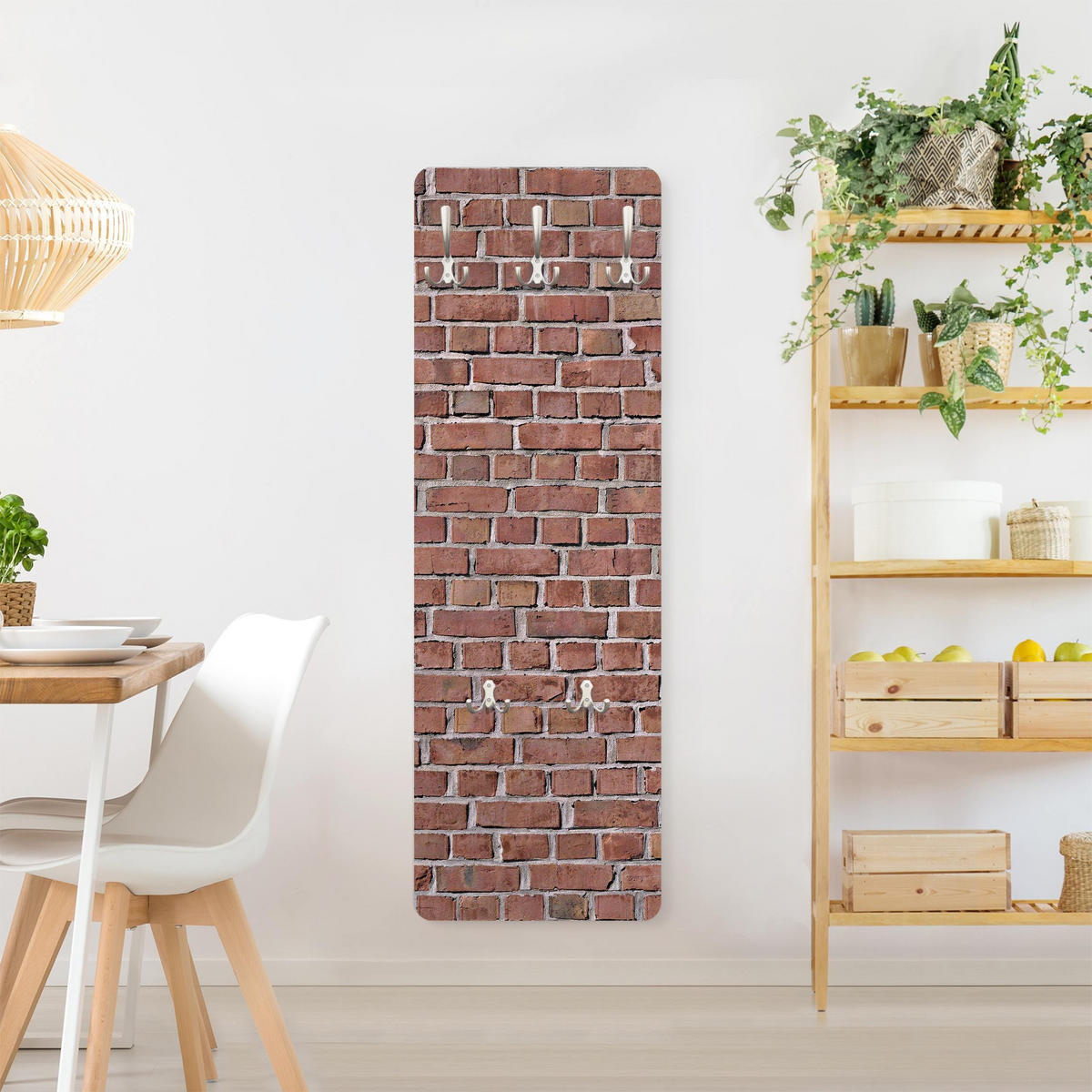WANDGARDEROBE - Backstein Ziegeltapete Rot 34/105 cm - Rot, Holzwerkstoff (34/105/1.6cm) - Bilderwelten