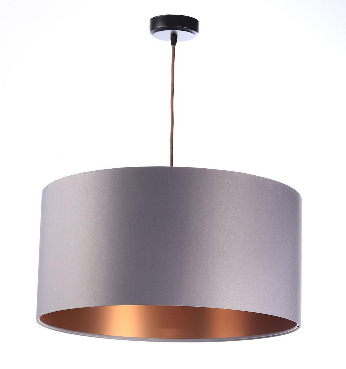 HÄNGELEUCHTE Grau 50/25 cm - Grau/Kupferfarben, Kunststoff (50/0.8/25cm) - ONZENO