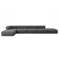 ECKSOFA modulares Sofa Kerru-L3 - 475x190x70 cm Dunkelgrau Velours - Dunkelgrau, Holzwerkstoff/Textil (475/190cm) - ALTDECOR