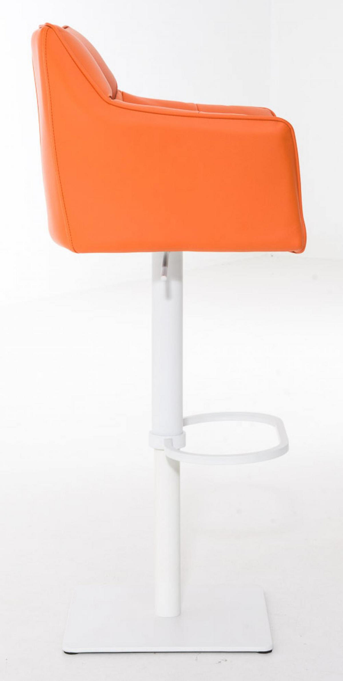 BARHOCKER 2er Set Lederlook Orange - Weiß/Orange, Textil/Metall (64/88/45cm) - CLP