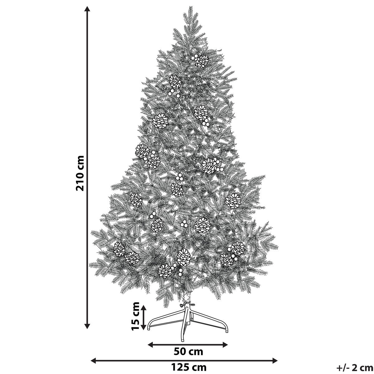 WEIHNACHTSBAUM 210 cm Grün Palomar - Grün, Kunststoff (210cm) - Beliani