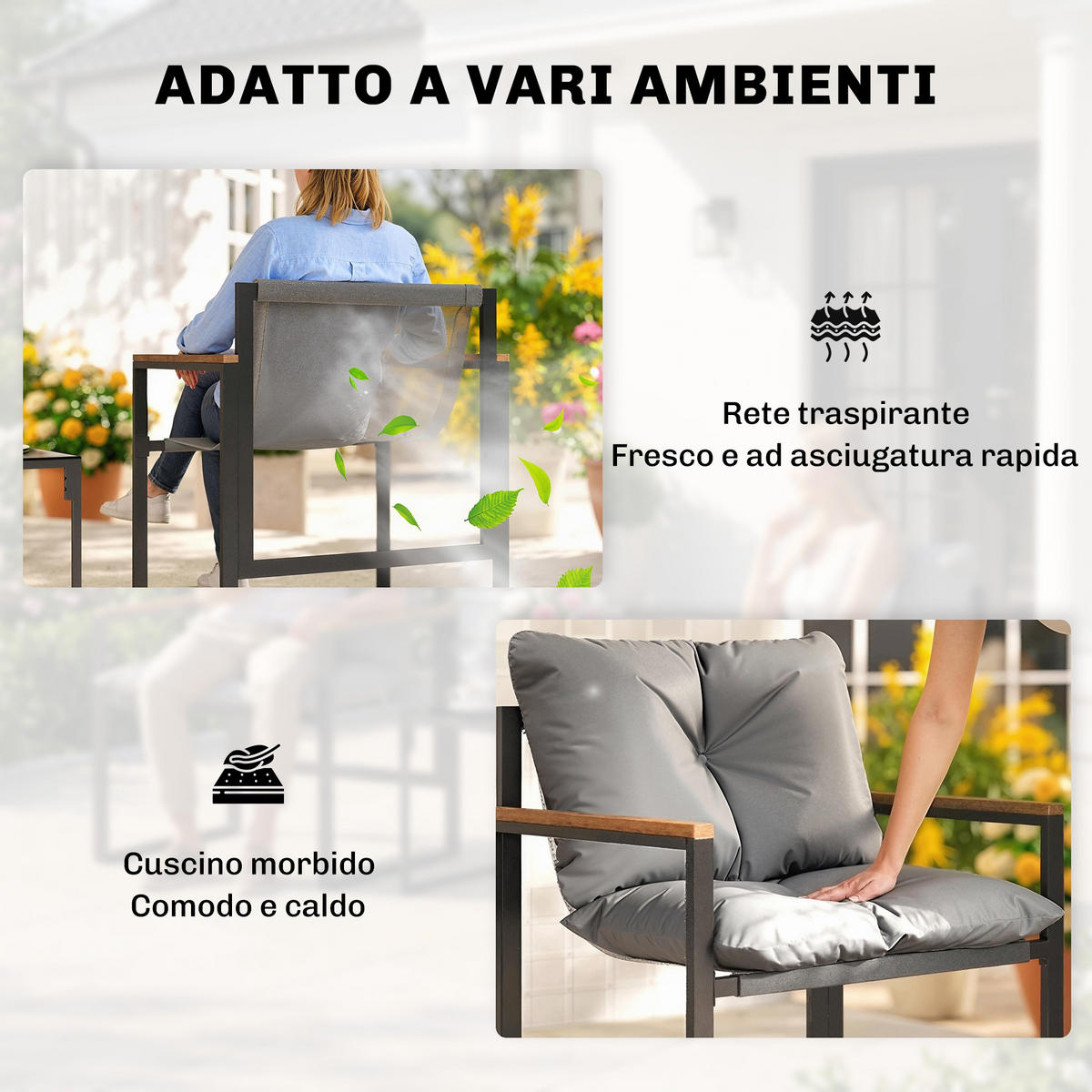 GARTEN-BEISTELLTISCHSET Grau 3 Stück - Grau, Metall (64/62/68cm) - GiPP