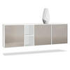SIDEBOARD Cuba Türen in Sandgrau Hochglanz - Sandfarben, Holzwerkstoff (182/53/35cm) - Vladon
