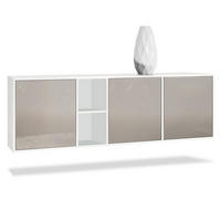 SIDEBOARD Cuba Türen in Sandgrau Hochglanz - Sandfarben, Holzwerkstoff (182/53/35cm) - Vladon