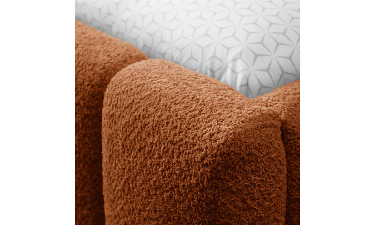 POLSTERBETT ELENA 140x200 cm Kupfer (Anthology 9), 34 Holzlatten, Kopfteil 108 cm - Kupferfarben, Textil (140/200cm) - Lookway