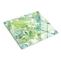 GLASPLATTE 60x52 cm Tropische Blätter - Grün, Glas (60/0.4/52cm) - TULUP