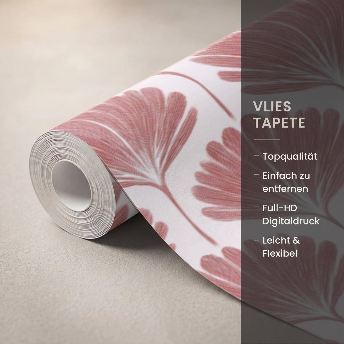 TAPETE - Fächer - Motiv - Terra - 450x200 cm - Rotbraun, Papier (450/200cm) - OnlyWow