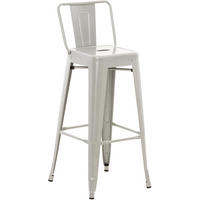 BARHOCKER Metall silber - Eukalyptusholzfarben/Silberfarben, Metall (44/96/43cm) - CLP