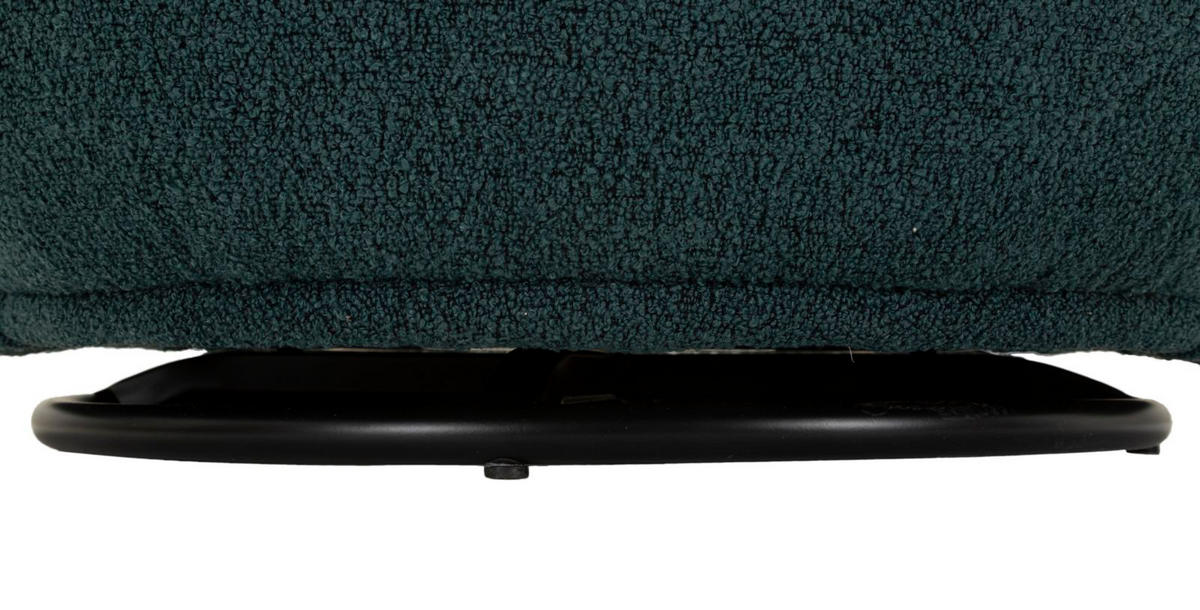 SESSEL Torino Ottanio Swivel, petrolfarben, goldfarben und schwarz, Polyester, Eisen und Sperrholz, 70 x 72 x 75 cm - Goldfarben/Petrol, Holzwerkstoff/Kunststoff (70/75/72cm) - Mauro Ferretti