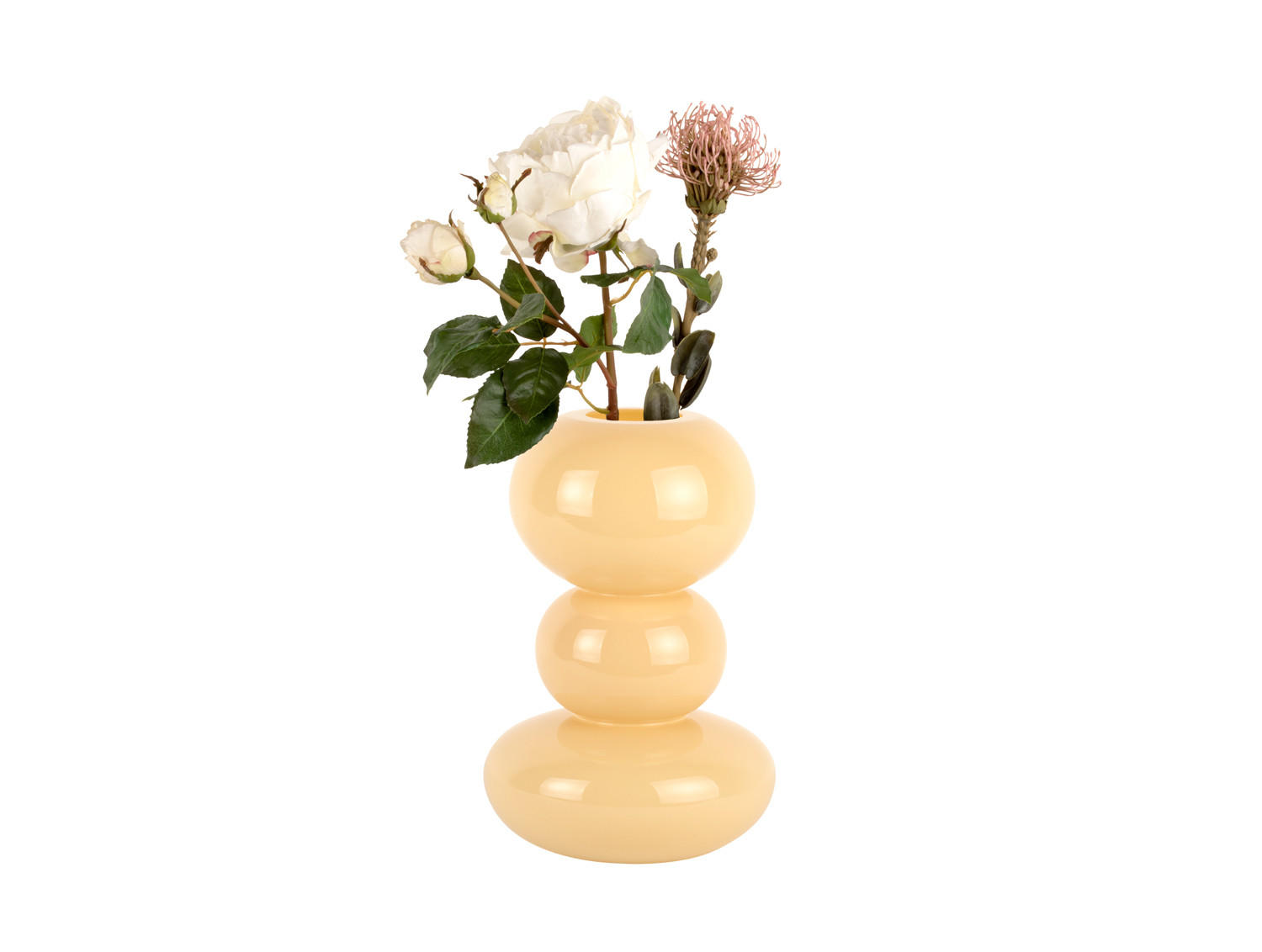 VASE Bubbles Gelb 19/19/30 cm - Gelb, Glas (19/30cm) - Present Time