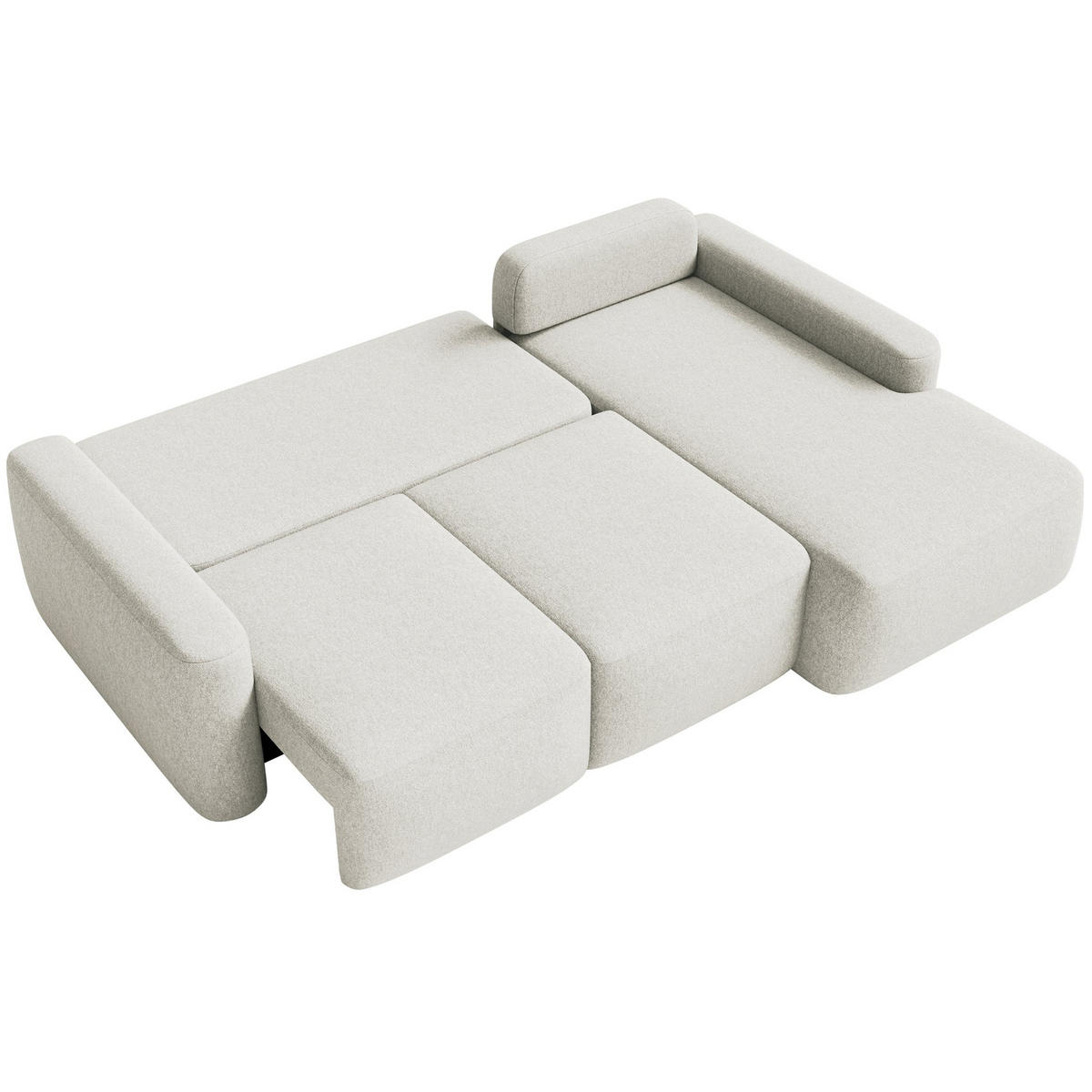 ECKSOFA Carnos Mini Creme Chenille - Creme/Schwarz, Kunststoff/Textil (164/238cm) - Selsey