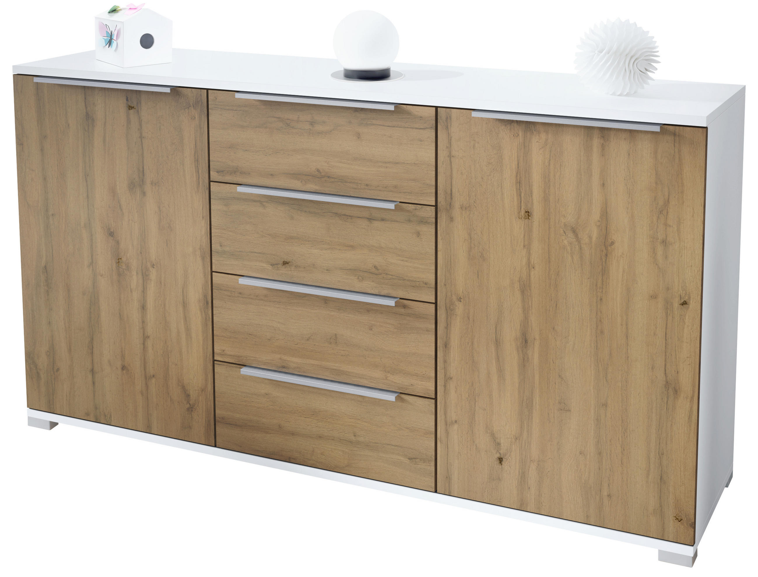 SIDEBOARD Linio Eiche Evoke - Eiche Wotan, Holzwerkstoff (138.5/75.5/35cm) - Vladon