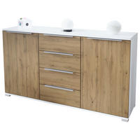 SIDEBOARD Linio Eiche Evoke - Eiche Wotan, Holzwerkstoff (138.5/75.5/35cm) - Vladon