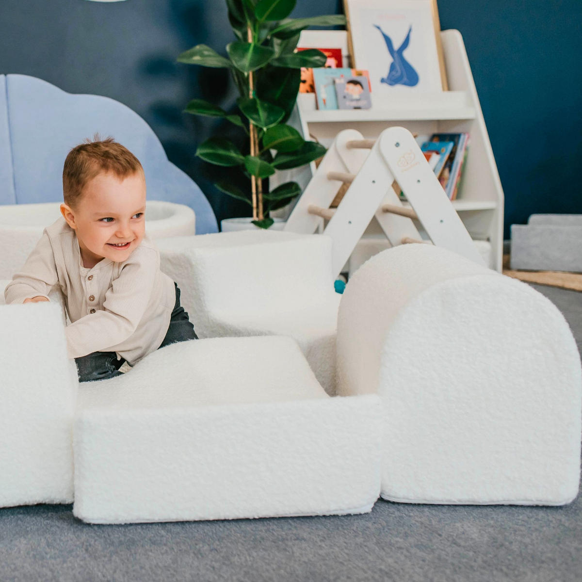 SCHAUMSTOFF-BAUSTEINE für Kinder, Boucle, Rosa - Rosa, Textil (145/30/145cm) - MeowBaby