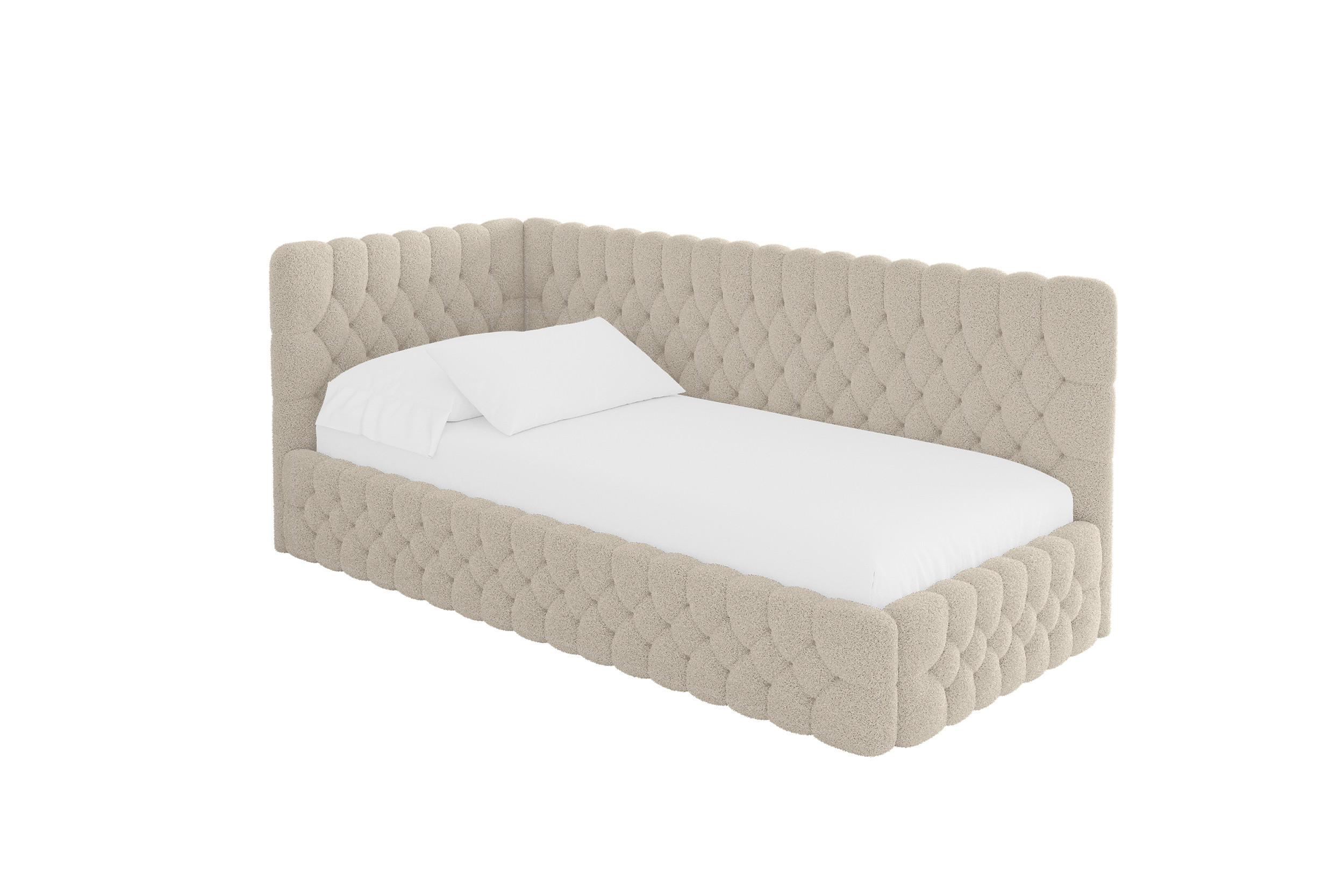 ALTDECOR JEDNOLŮŽKOVÁ POSTEL pro mládež s úložným prostorem, vpravo - MULY 100x200 tmavě béžová