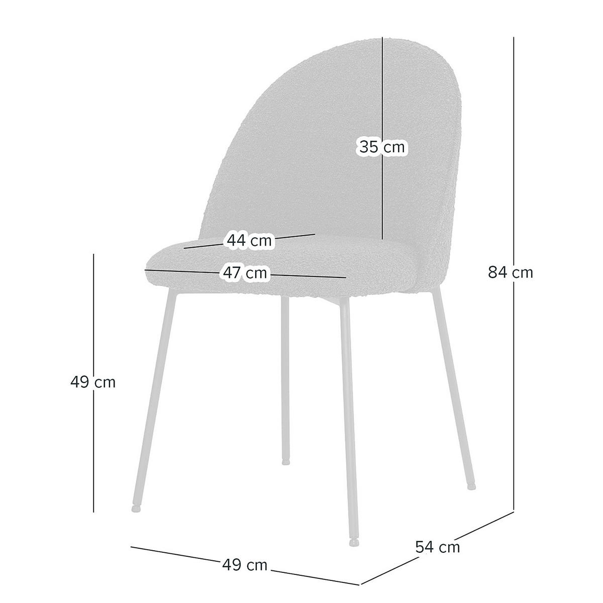 POLSTERSTUHL 2ER-SET - Metall / Textil - Schwarz, Textil/Metall (49/84/54cm) - home24
