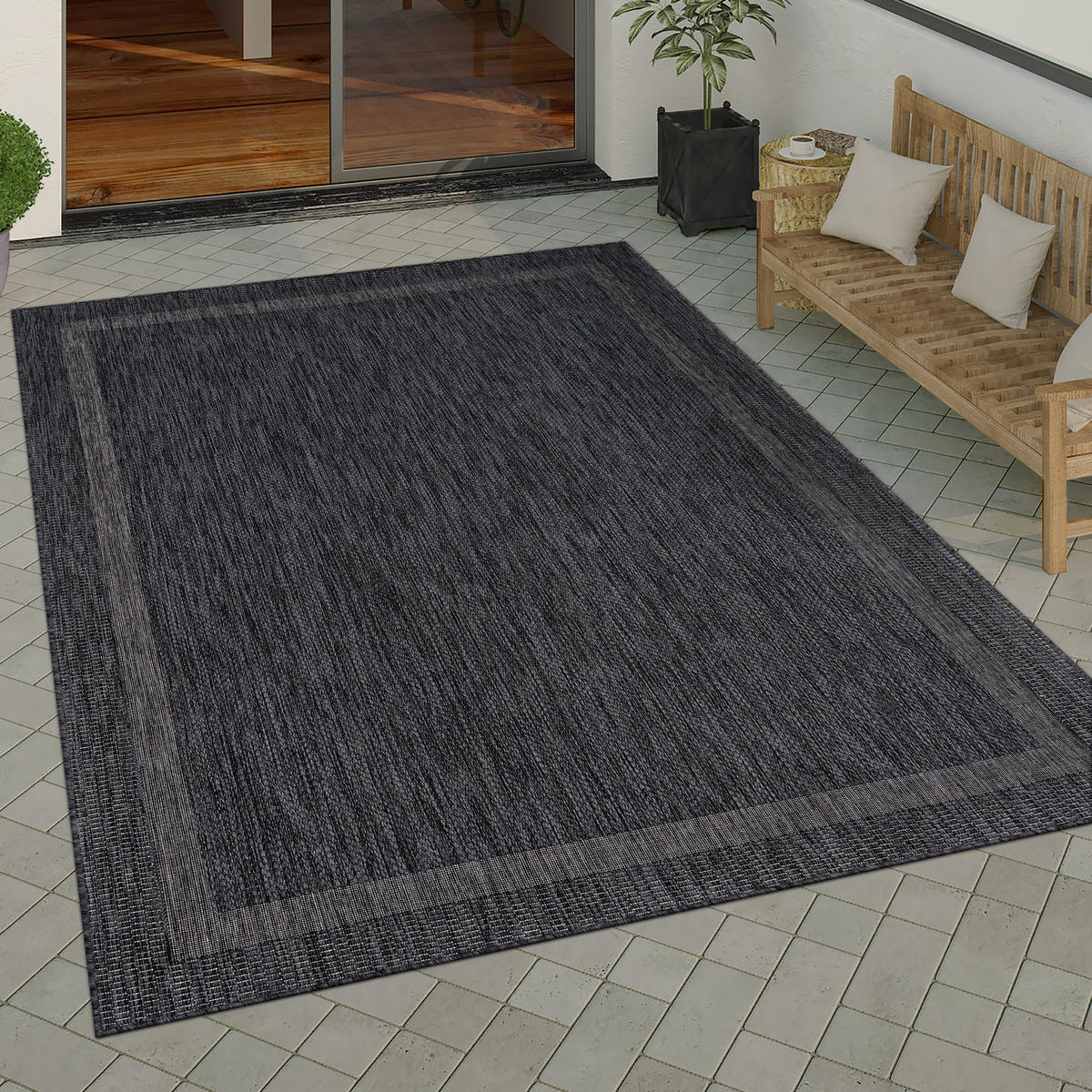 OUTDOORTEPPICH 140/200 cm Roma 272 - Anthrazit, Textil (140/200cm) - Paco Home