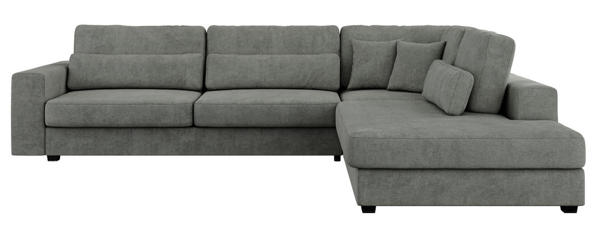 ECKSOFA Savona Grau Strukture - rechts - Schwarz/Grau, Kunststoff/Textil (249/316cm) - MKS