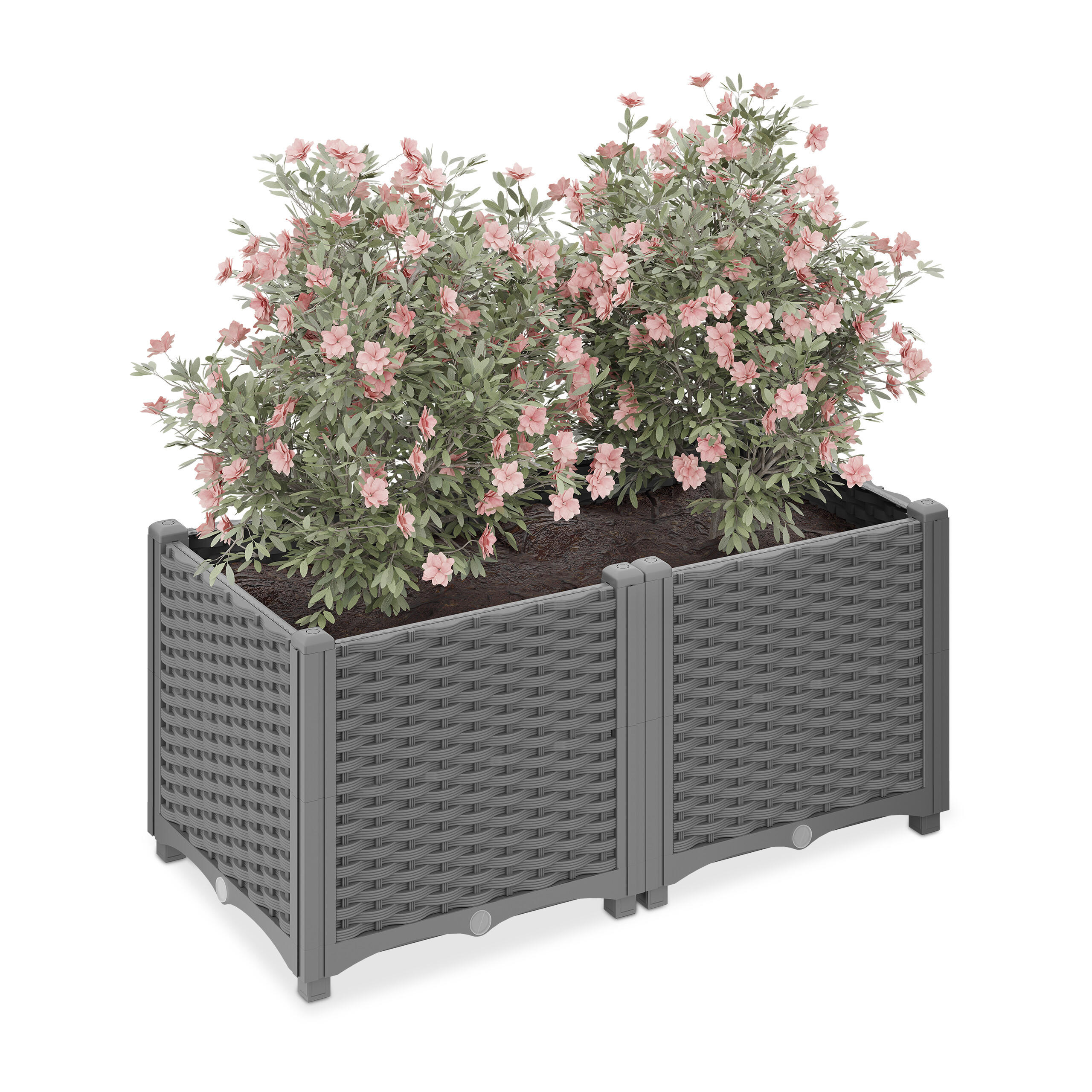 GHIVECI Gri aspect ratan rezervor apa 80x40x38 cm