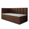 BOXBETT BEVE 100x200 cm mit Matratze und Topper, H2+H3 - Braun - Braun, Holz (100/200cm) - MASSENO