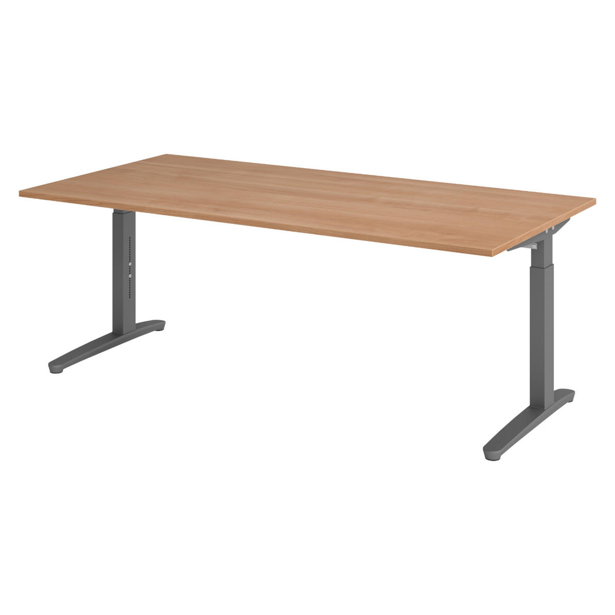 SCHREIBTISCH Serie-XB 100/200/74 cm in Nussbaumfarben/Graphitfarben - Nussbaumfarben/Graphitfarben, Holzwerkstoff (100/200/74cm) - bümö