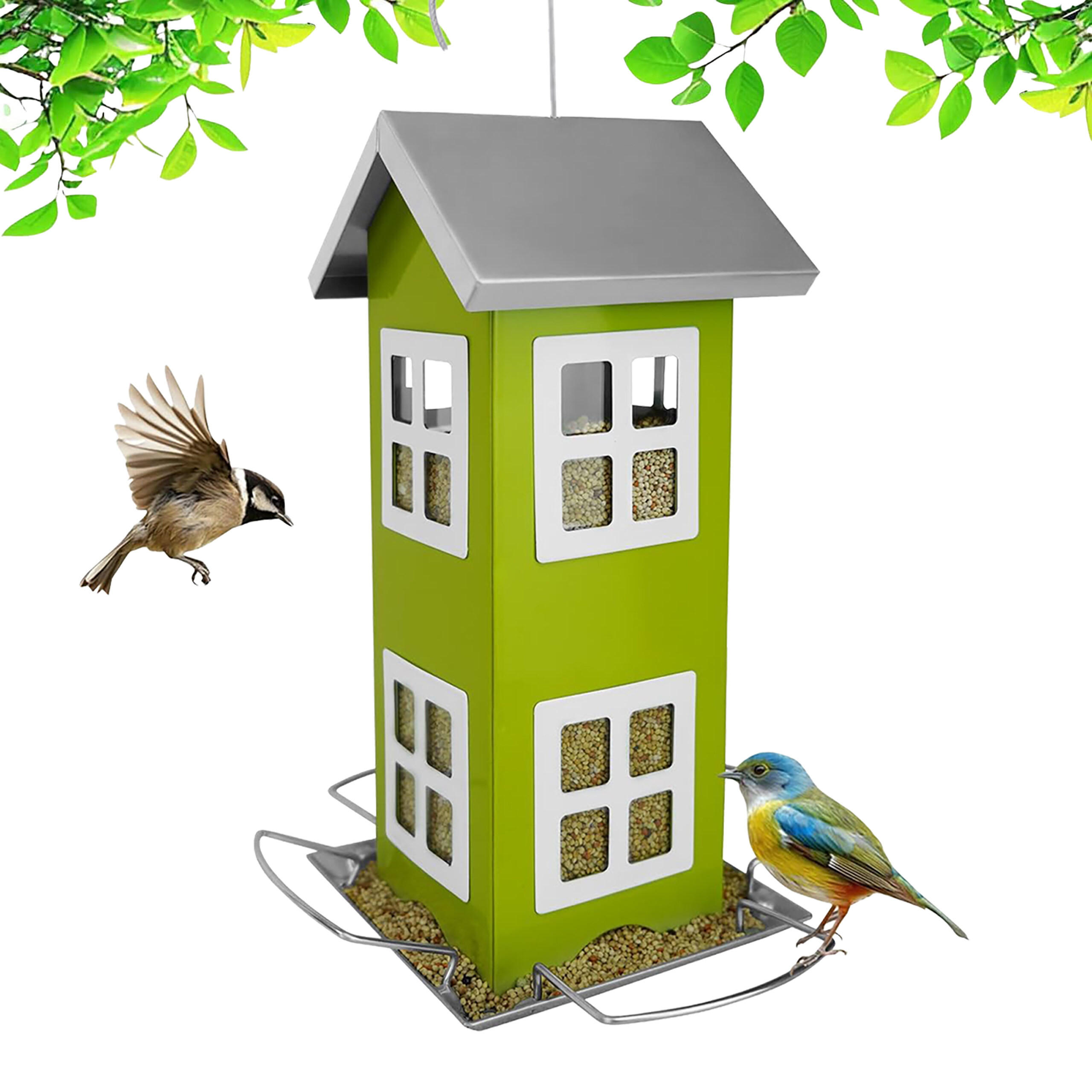 VOGELHAUS - Grün, Metall (12/26/12cm) - Relaxdays