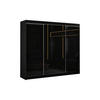 SCHIEBETÜRENSCHRANK TIPI II - Schwarz, Holzwerkstoff (250/215/61cm) - Meblini