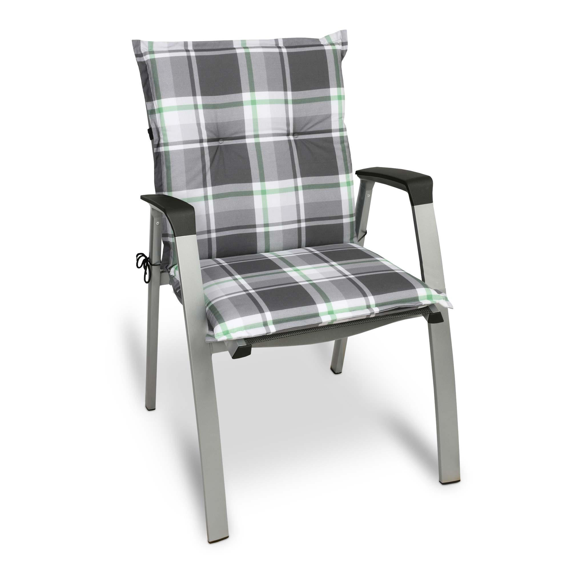 NIEDERLEHNERAUFLAGE Sunny BK 100/50/6cm Mintgrün-Kariert 4tlg - Mintgrün, Textil (50/6/100cm) - Beautissu 