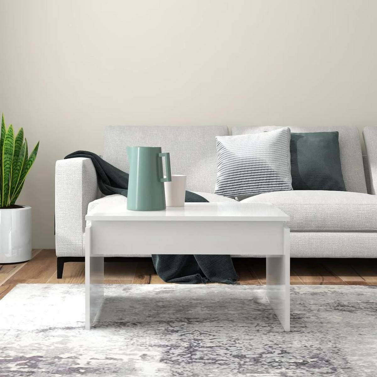 COUCHTISCH Hochglanz-Weiß 68x50x38 cm Holzwerkstoff - Weiß, Holzwerkstoff (68/50/38cm) - furnicato