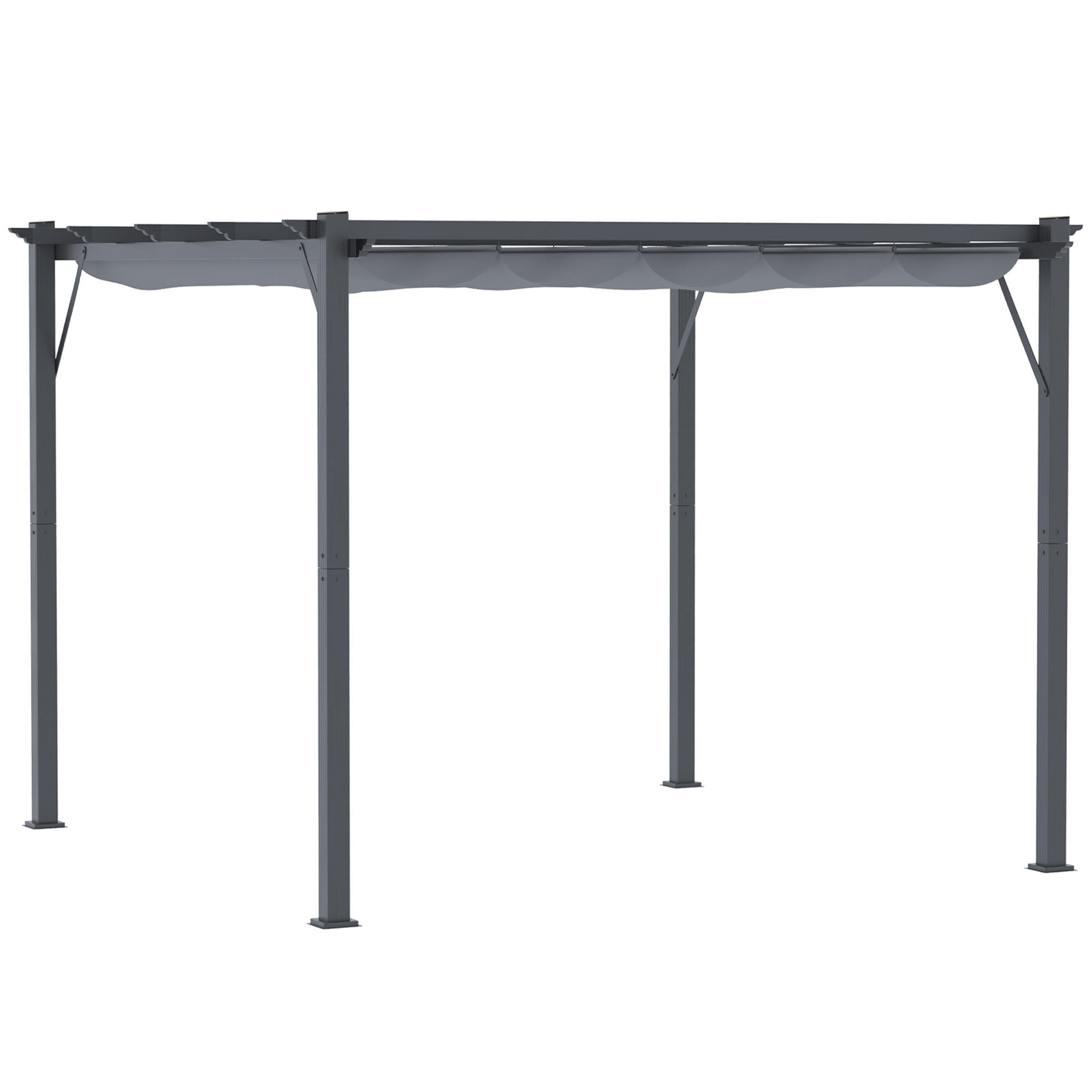 PAVILLON Alu Kohlegrau+Dunkelgrau - Dunkelgrau, Kunststoff/Metall (300/223/300cm) - Outsunny