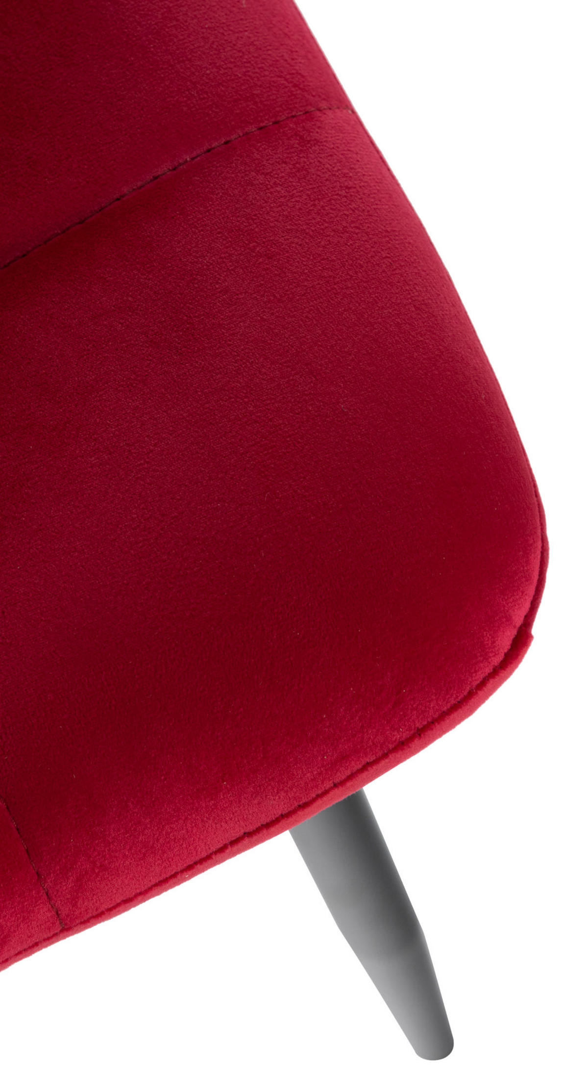 STUHL Samt Rot - Rot/Schwarz, Textil/Metall (45/84/55cm) - CLP