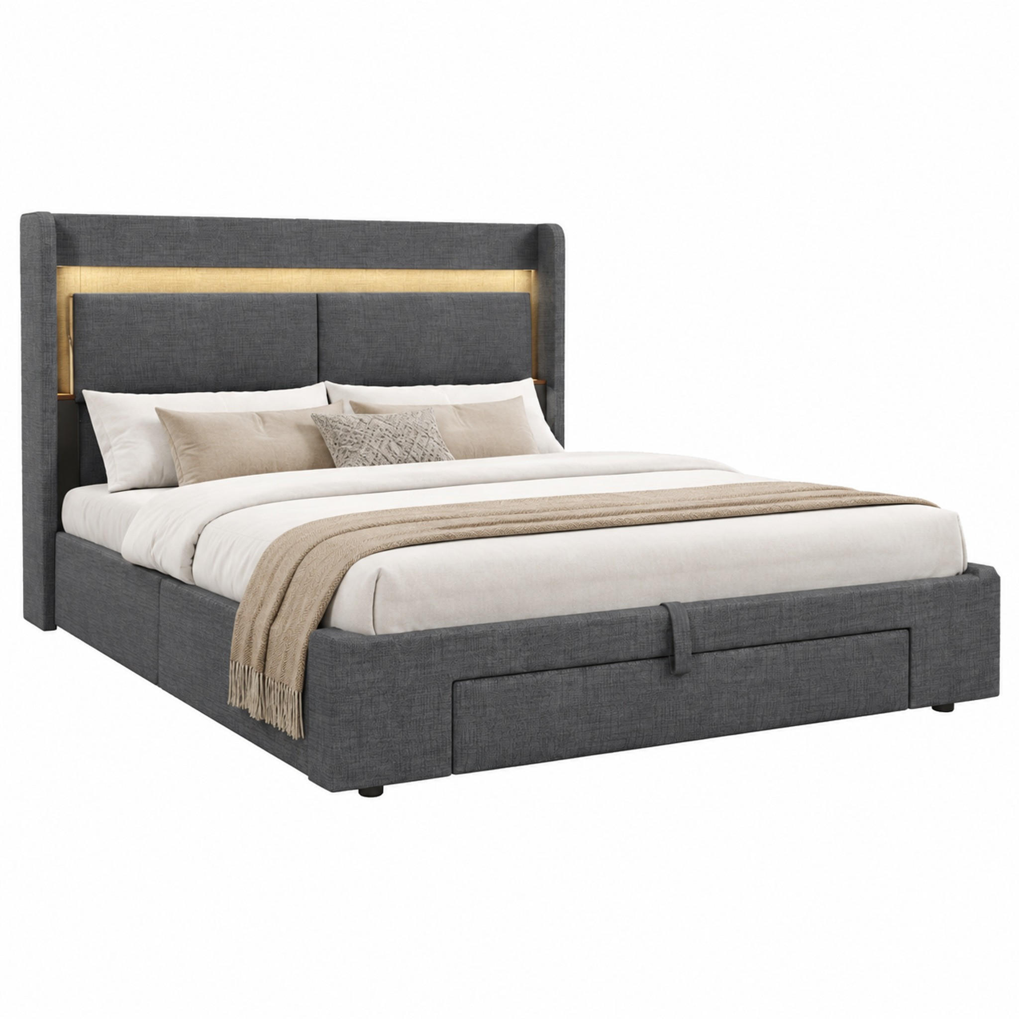 Meubliv Bett Grau 180x200 cm