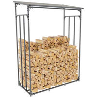 KAMINHOLZREGAL 130/70/185 cm Metall anthrazit - Anthrazit/Grau, Metall (130/185/70cm) - CLP