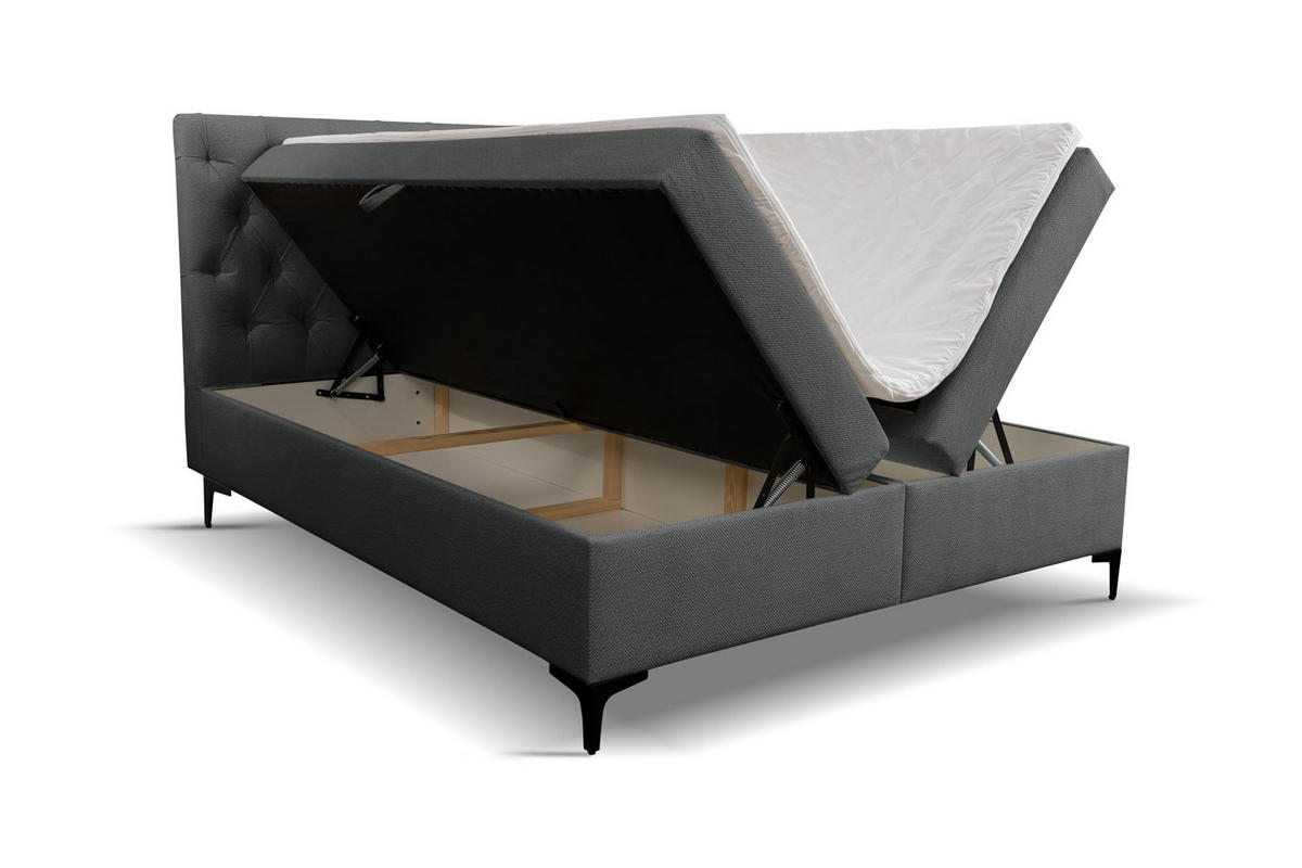 BOXBETT CLIPSO mit zwei Bettkästen H2/H3 Matratze 180 x 200 cm - Grau, Holzwerkstoff (180/200cm) - VENASI MÖBEL