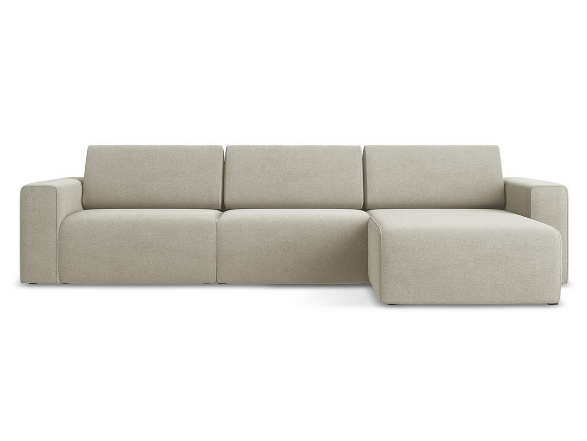 ECKSOFA Links Strukturstoff Stoff Beige - Beige/Creme, Kunststoff/Textil (314/167cm) - Makamii