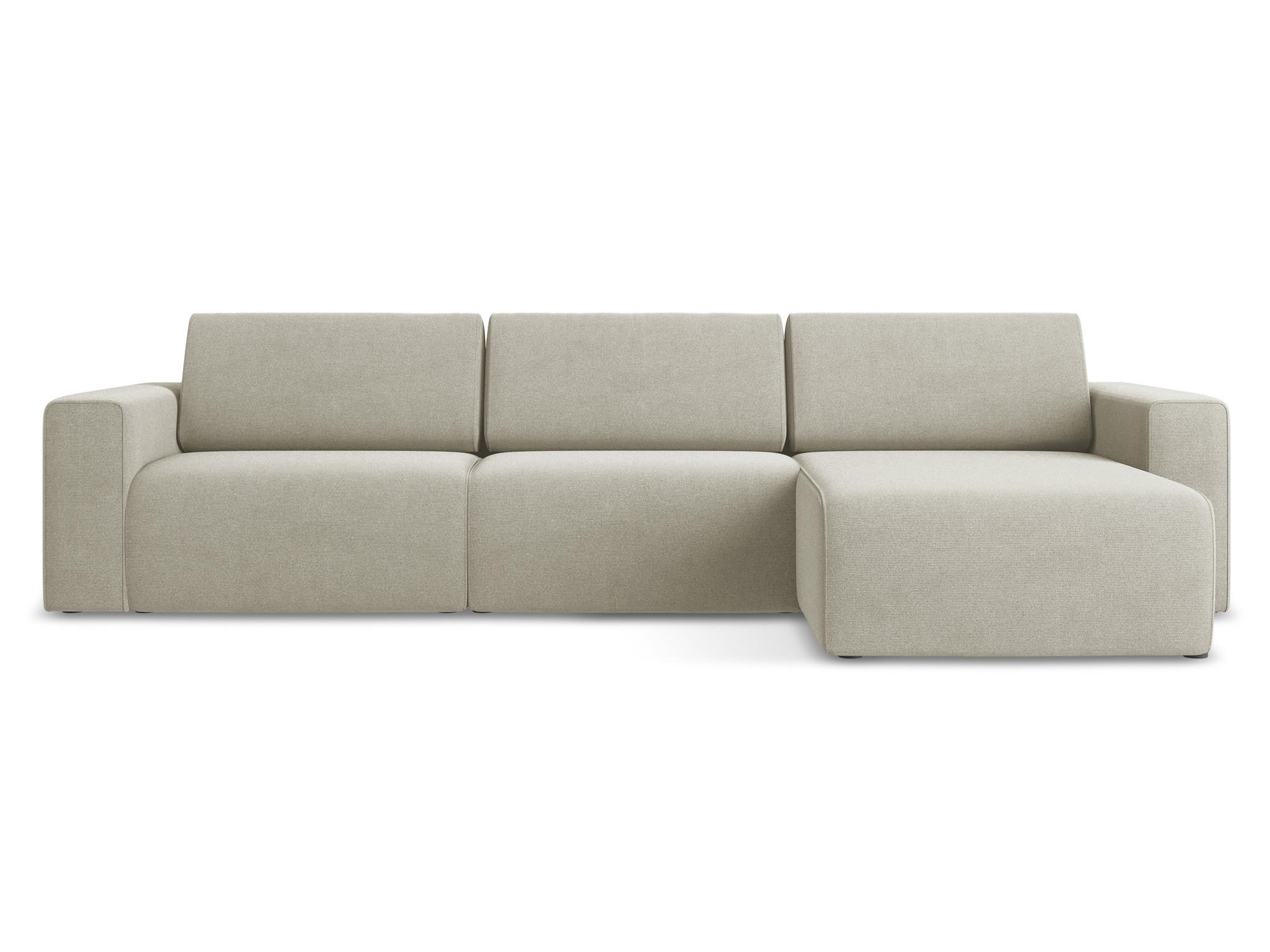Thumbnail - Makamii Ecksofa, Creme, Textil, 4-Sitzer, Füllung: Schaumstoff, L-Form, Ottomane rechts, 314x167 cm, Made in EU, Wohnzim...