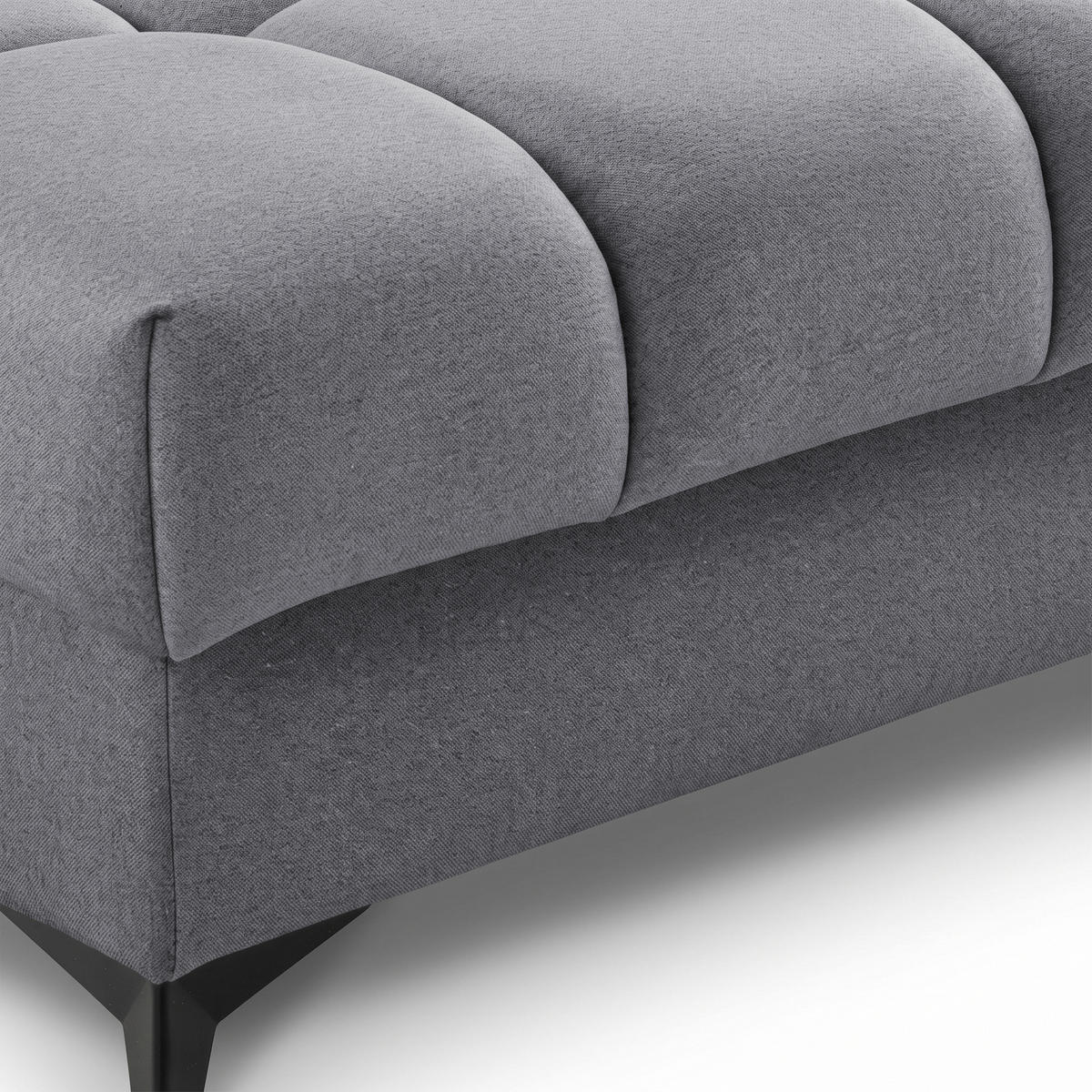 ECKSOFA PUDDING S Links mit Schlaffunktion 125x195 Velours Dunkelgrau - Dunkelgrau/Schwarz, Holz/Textil (177/275cm) - Muffo