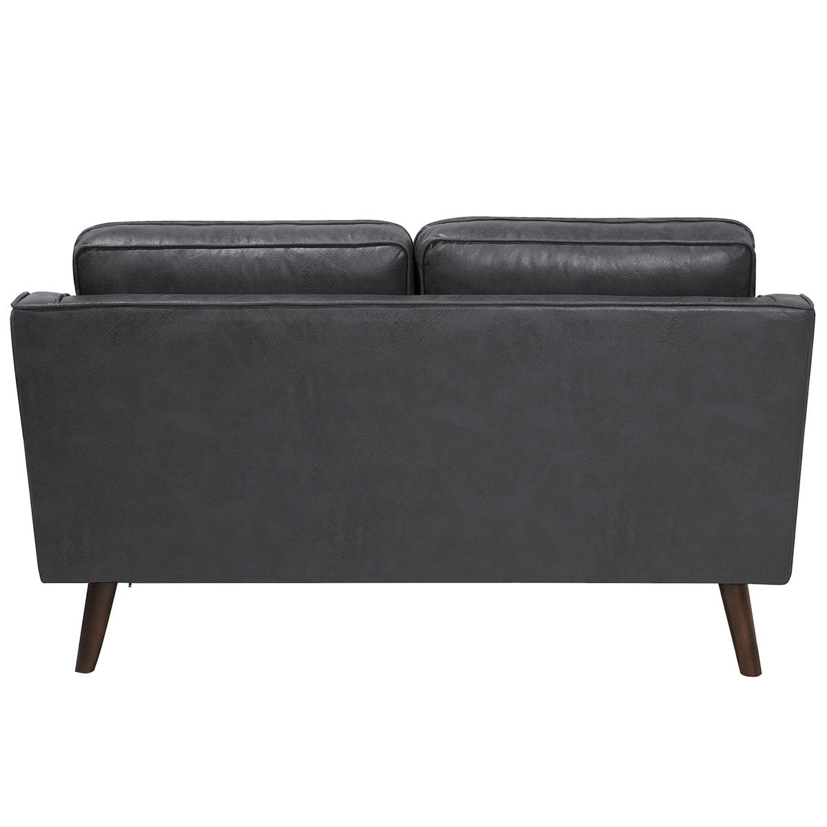 2-SITZER-SOFA Kunstleder Grau Lokka - Dunkelgrau, Textil (150/85/83cm) - Beliani