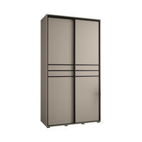 SCHWEBETÜRENSCHRANK 235,2/130/45 2-türig - Kaschmir/Schwarz, Holz/Metall (130/235.2/45cm) - MÖBEL KRYSPOL