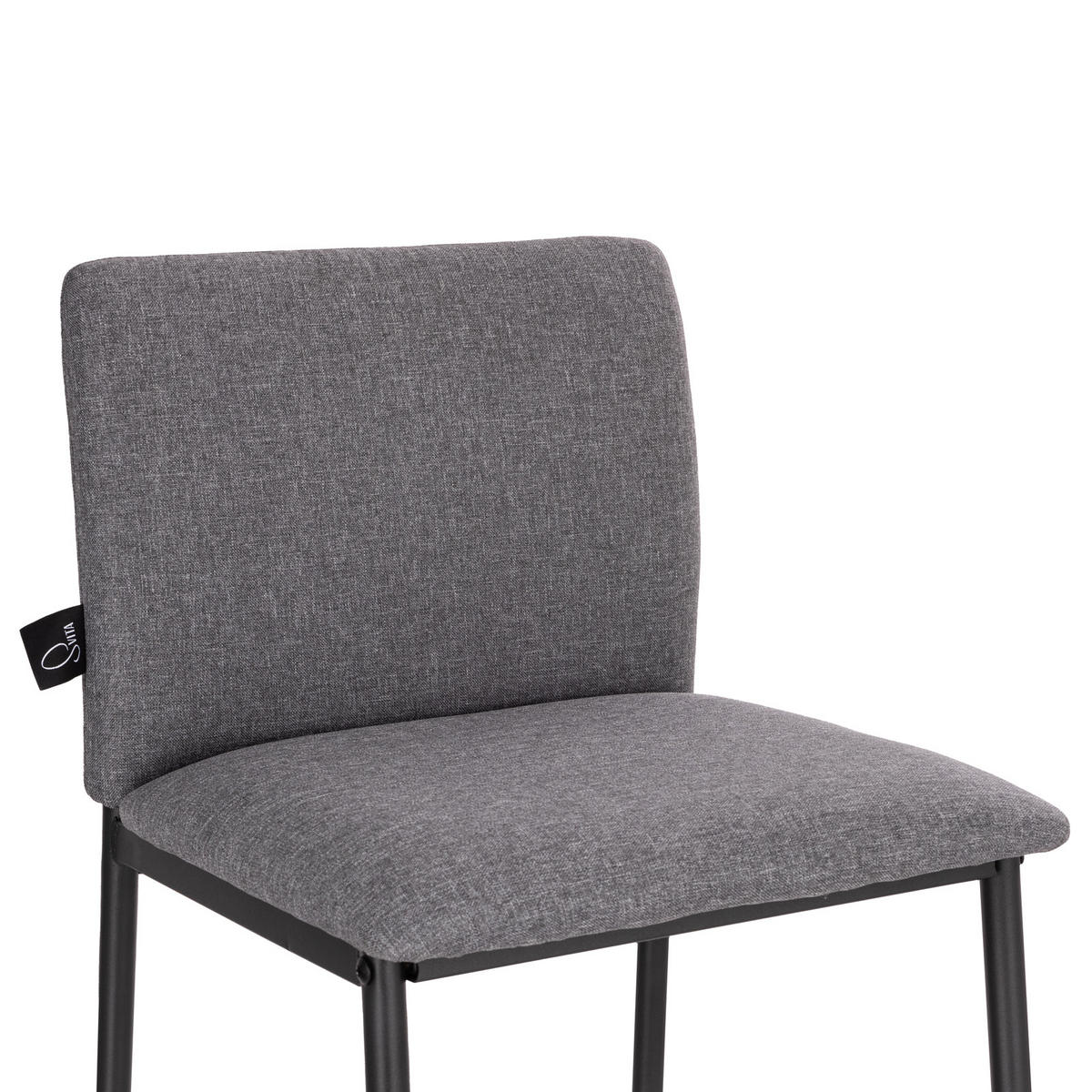 BARHOCKER ERIK mit Rückenlehne 2er Set Dunkelgrau - Schwarz/Grau, Textil (41/90/46cm) - SVITA