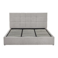 BETT mit Bettkasten - 2 Personen - stoff - hellgrau Hopeya - Hellgrau, Textil (200/200cm) - Vente-Unique
