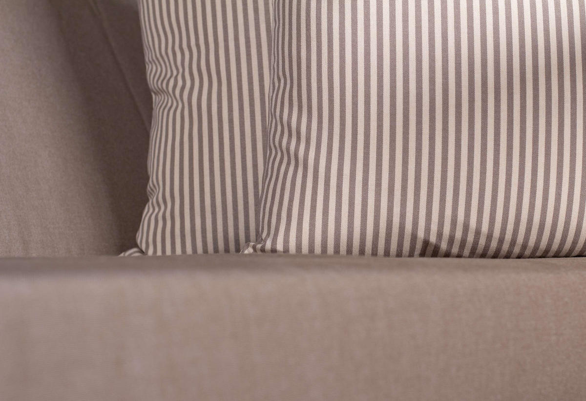 STRANDKORB XL Schillig Bullauge - Taupe/Braun, Metall (142/170/95cm) - Mr. Deko