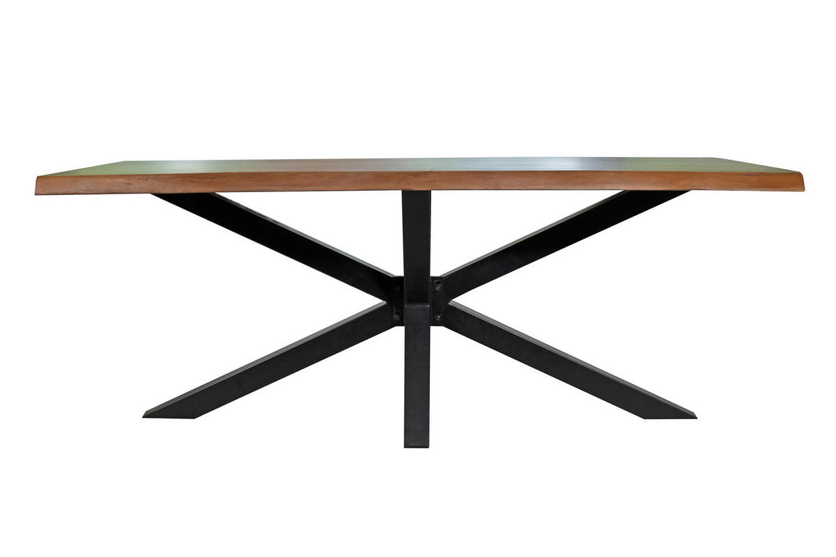 ESSTISCH TIM - Dunkelbraun/Schwarz, Holz/Metall (100/220/77cm) - SAM