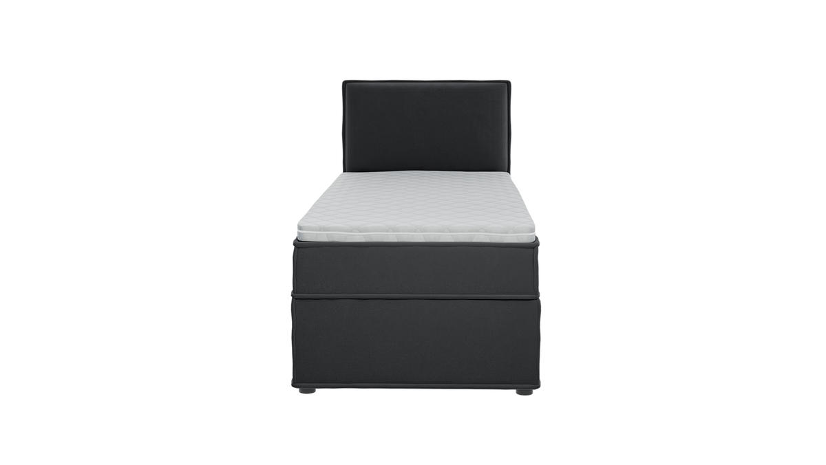 BOXBETT Eclipse 90/200 cm Graphit Luxusmicrofaser - Graphitfarben/Schwarz, Holz/Kunststoff (90/200cm) - S-Style Möbel