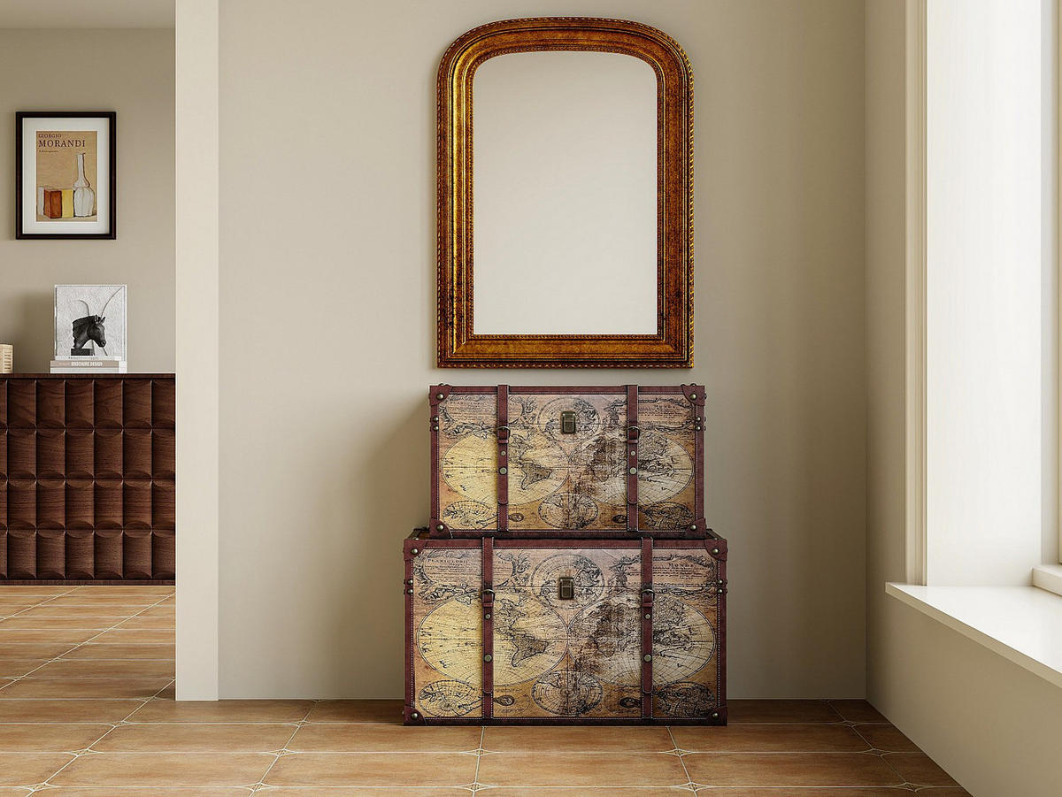 TRUHE und Kiste - 59 cm, 69 cm x 36 cm, 43 cm - stoff - braun Aventura - Braun, Holz/Holzwerkstoff (59/40/36cm) - Vente-Unique