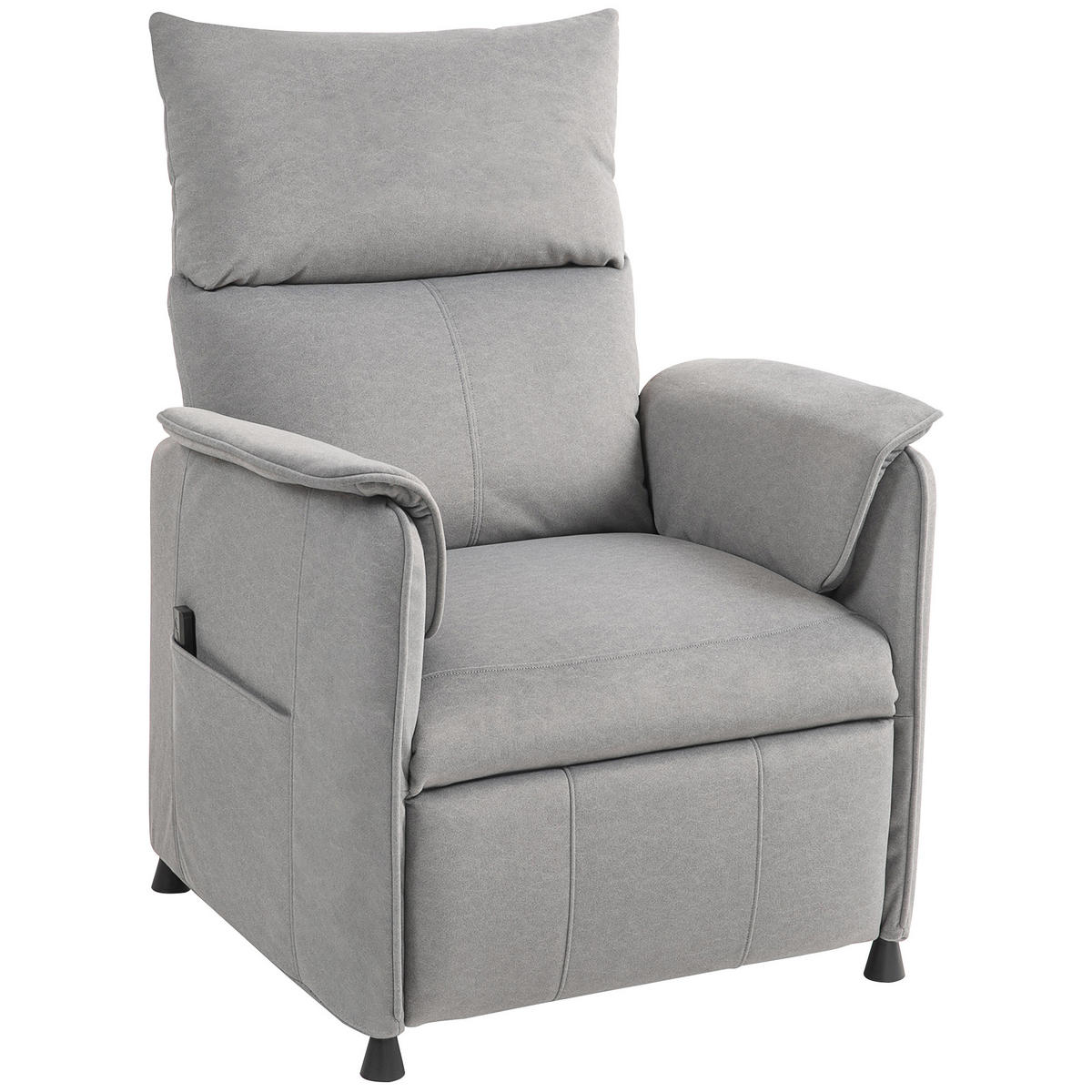 RELAXSESSEL DE-06378 leisem Motor, Memory-Funktion, 160° neigbar Grau - Grau, Textil/Metall (80/104/83cm) - ComfortXL