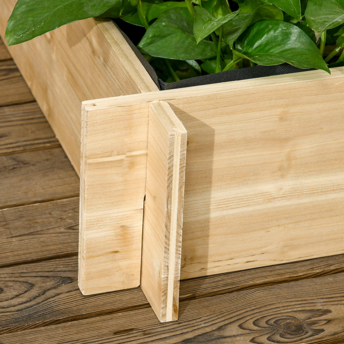 PFLANZKASTEN aus Holz 3-stufiges Hochbeet mit Rankgitter für Gemüse Blumen Naturholz - Fichtefarben, Holz (95/110/95cm) - Outsunny